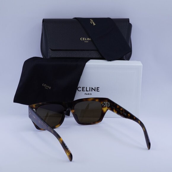 Celine CL40297U 53E Square Sunglasses - Blonde Havana/Brown - Picture 5 of 9